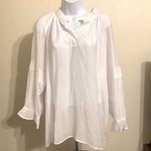 Counterparts (Size XL) White Boho Blouse NWT